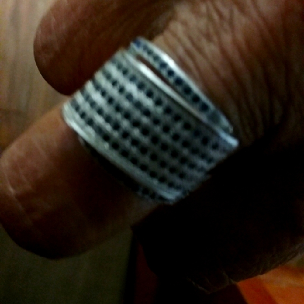 925 STERLING SLIVER SAPPHIRE AND CRYSTAL ACCENTS - Picture 4 of 5
